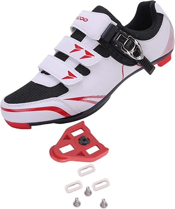 KESCOO Mens Womens Cycling Shoes Compatible with Peloton Bike Shoes and Look Delta Cleats Pre-Installed